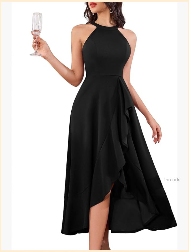 Halter Ruffle Maxi Dress Sleeveless Formal Prom Cocktail Bodycon